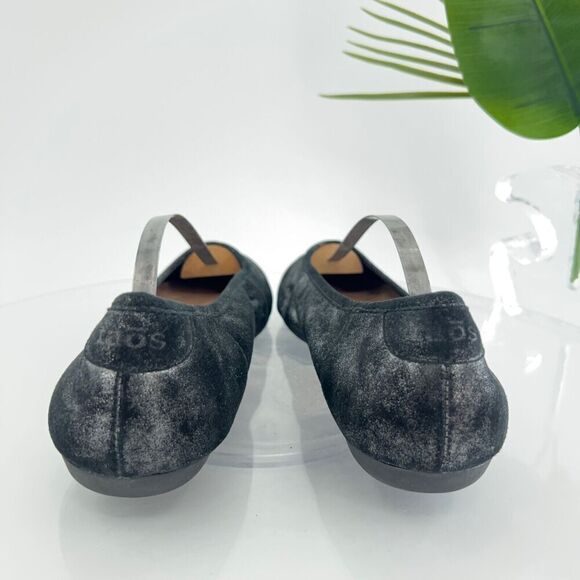 Taos Rascal Ballet Flats Women's 9.5 Black Metallic Leather Slip On Casual - Picture 5 of 12